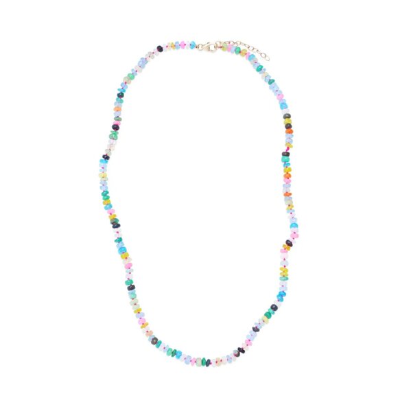 Andrea Fohrman Rainbow Opal Beaded Choker With Raspberry Silk Thread - Picture 1 of 6